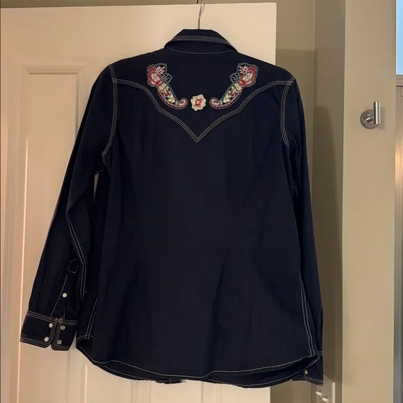 Ryan Michael Western shirt with pearl snap buttons and embroidery - Picture 5 of 6